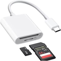 Adaptateur lecteur de carte mémoire 2 en 1 pour smartphone transfert de photos TF SD