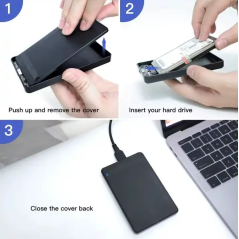 Boîtier HDD Disque dur USB3.0 SATA 2.5 pouces en plastique 5Gbps Support UASP pour SSD 4To