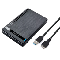 Boîtier HDD Disque dur USB3.0 SATA 2.5 pouces en plastique 5Gbps Support UASP pour SSD 4To