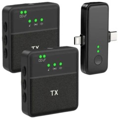 Microphone Lavalier sans fil multifonction 3 en 1 SX31 Long portée 3.5mm Jack Plug & Play compatible avec iPhone et  type C