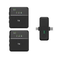 Microphone Lavalier sans fil multifonction 3 en 1 SX31 Long portée 3.5mm Jack Plug & Play compatible avec iPhone et  type C