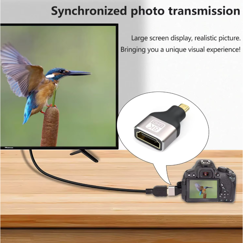 Convertisseur HDMI 2.1 8K @ 60Hz, 180 Degrés, Adaptateur Mâle Vers Femelle En Forme De U Pour Moniteur D'affichage, Ordinateur Portable, PS4/3, PC, Extension De Projecteur TV