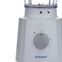 Mixeur Sonashi SB-133N 3 en 1 avec bol et moulin 1.6 Litres 650W Blanc