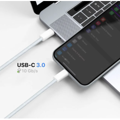 Câble USB-C tressé APPLE 60W charge rapide USB Type C vers USB-C pour ordinateur MacBook iPhone