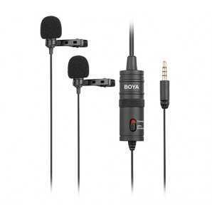 Microphone Double BOYA BY-M1DM omnidirectionnel Lavalier