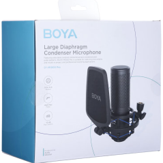 Micro studio à condensateur BOYA BY-M1000 Pro Directivités multiples - XLR - Filtre anti-pop - Suspension anti-vibrations