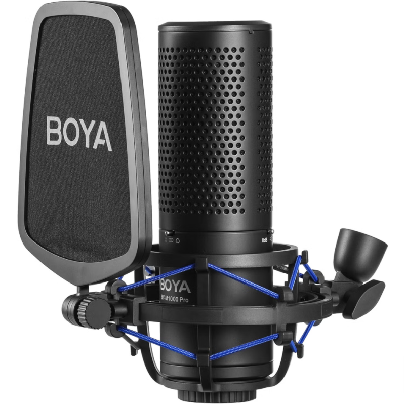 Micro studio à condensateur BOYA BY-M1000 Pro Directivités multiples - XLR - Filtre anti-pop - Suspension anti-vibrations Micro studio à condensateur BOYA BY-M1000 Pro Directivités multiples - XLR - Filtre anti-pop - Suspension anti-vibrations