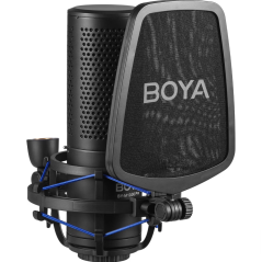 Micro studio à condensateur BOYA BY-M1000 Pro Directivités multiples - XLR - Filtre anti-pop - Suspension anti-vibrations