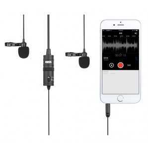 Microphone Double BOYA BY-M1DM omnidirectionnel Lavalier