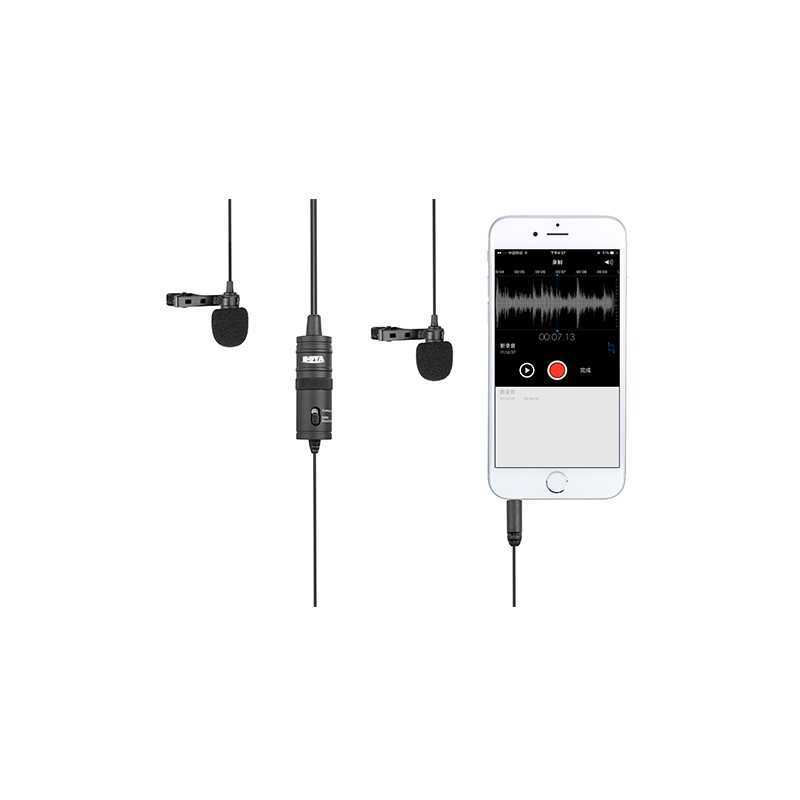 Microphone Double BOYA BY-M1DM omnidirectionnel Lavalier Microphone Double BOYA BY-M1DM omnidirectionnel Lavalier