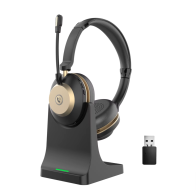 Casque Bluetooth avec micro et support pour le bureau du centre d'appels
