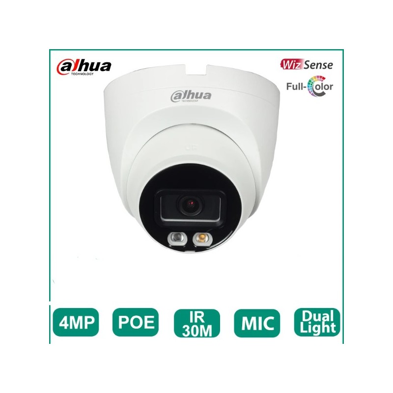 Oeil Caméra IP intérieure DAHUA DH-IPC-HDW2449T-S-IL Dual light 4 MP avec microphone intégré IR couleur à double éclairage Oeil Caméra IP intérieure DAHUA DH-IPC-HDW2449T-S-IL Dual light 4 MP avec microphone intégré IR couleur à double éclairage