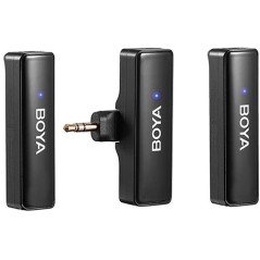 Système de microphone sans fil tout-en-un BOYA BOYALINK pour 2 personnes avec connecteurs interchangeables (2,4 GHz)