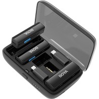 Système de microphone sans fil tout-en-un BOYA BOYALINK pour 2 personnes avec connecteurs interchangeables (2,4 GHz)