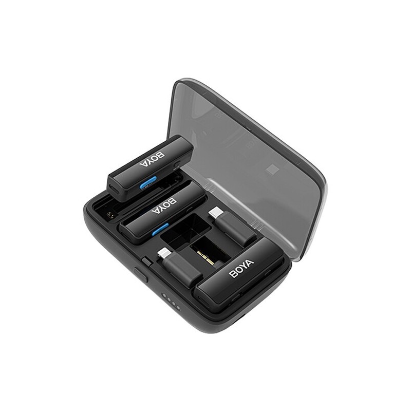 Système de microphone sans fil tout-en-un BOYA BOYALINK pour 2 personnes avec connecteurs interchangeables (2,4 GHz) Système de microphone sans fil tout-en-un BOYA BOYALINK pour 2 personnes avec connecteurs interchangeables (2,4 GHz)