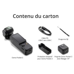 Caméra portable pour smartphone nacelle mécanique à 3 axes DJI Osmo Pocket 3 4K écran OLED 2" 556 x 314 pixels