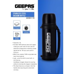 Bouteille isotherme en acier Geepas GSVB4111 1.5 litres