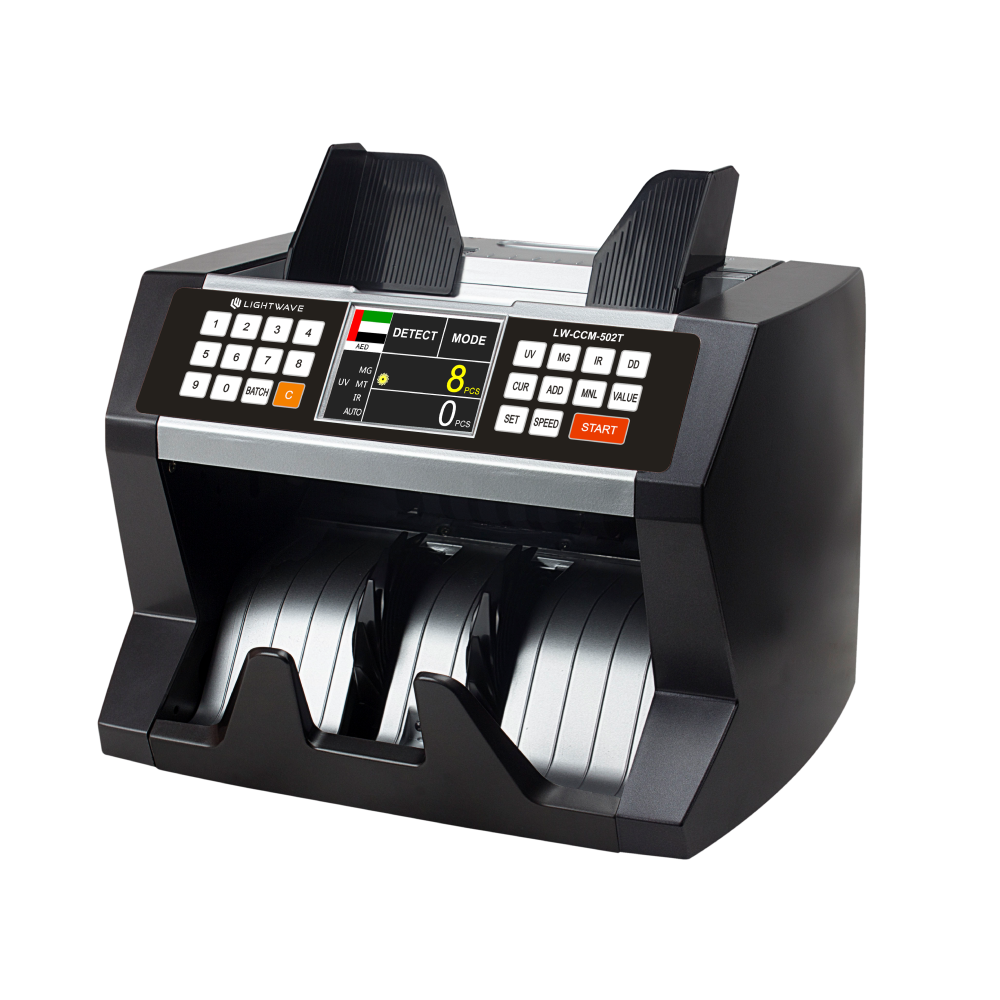 Machine a compteur et detecteur de faux billet de banque Light wave LW-CCM-502T