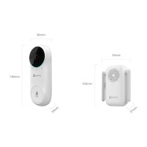 Sonnette vidéo autonome EZVIZ CS-DB2C Wi-Fi, étanche, vidéo 2K
