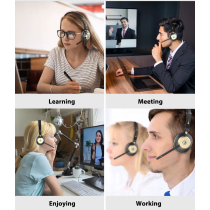 Casque Bluetooth avec micro et support pour le bureau du centre d'appels