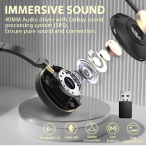 Casque Bluetooth avec micro et support pour le bureau du centre d'appels