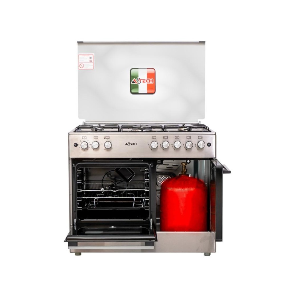 Cuisinière a gaz 5 feux ASTECH CK95BSAR 90X60 avec four a gaz porte bouteille Cuisinière a gaz 5 feux ASTECH CK95BSAR 90X60 avec four a gaz porte bouteille