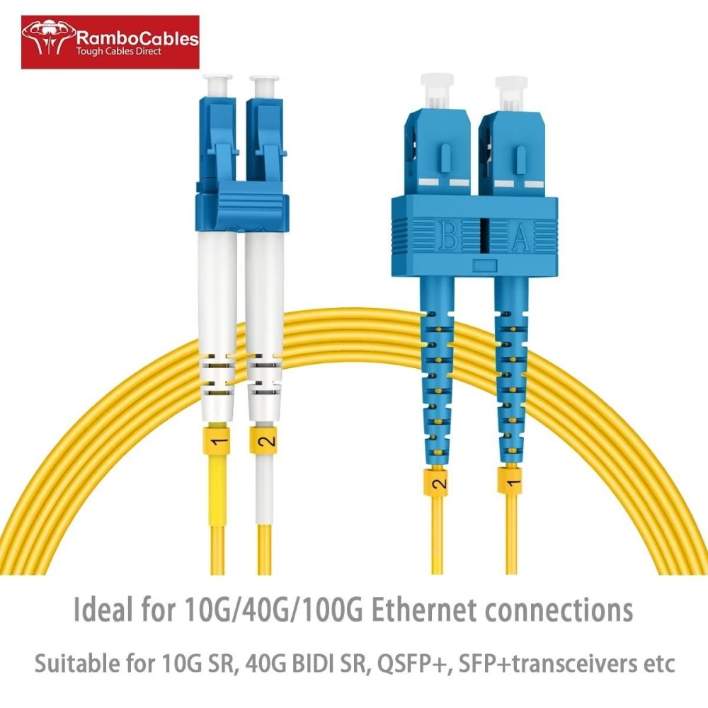 Câbles de raccordement en fibre optique monomode OS2 SC vers LC single mode 10m