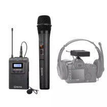 Système de micro cravate sans fil BOYA BY-WM8 PRO-K4 monté sur caméra