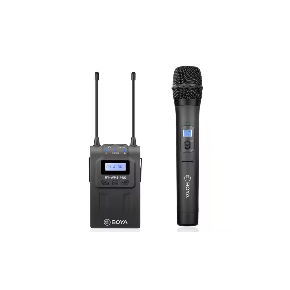 Système de micro cravate sans fil BOYA BY-WM8 PRO-K3 monté sur caméra Système de micro cravate sans fil BOYA BY-WM8 PRO-K3 monté sur caméra