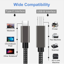 Câble imprimante USB 2.0 mâle à B mâle C