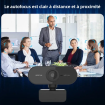 Mini Webcam Full HD 1080P avec microphone pour Ordinateur, diffusion en direct Vidéo Conférence Travail