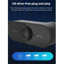Mini Webcam Full HD 1080P avec microphone pour Ordinateur, diffusion en direct Vidéo Conférence Travail