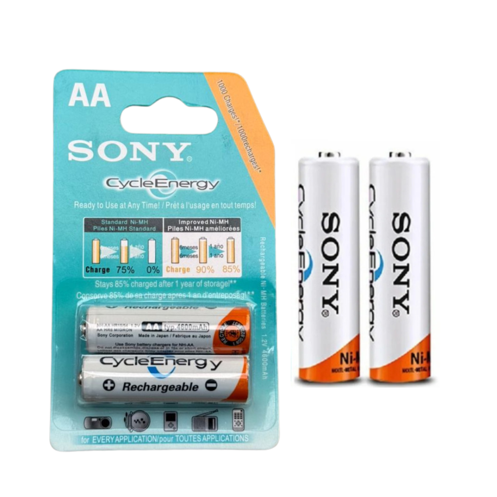 Pile rechargeable Sony AA, cycle d'énergie NH-AA-B2K 1.2V 4600mAh Pile rechargeable Sony AA, cycle d'énergie NH-AA-B2K 1.2V 4600mAh