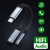 Adaptateur casque type C vers jack 3.5mm avec chargement audio adapté aux Iphone et smartphone