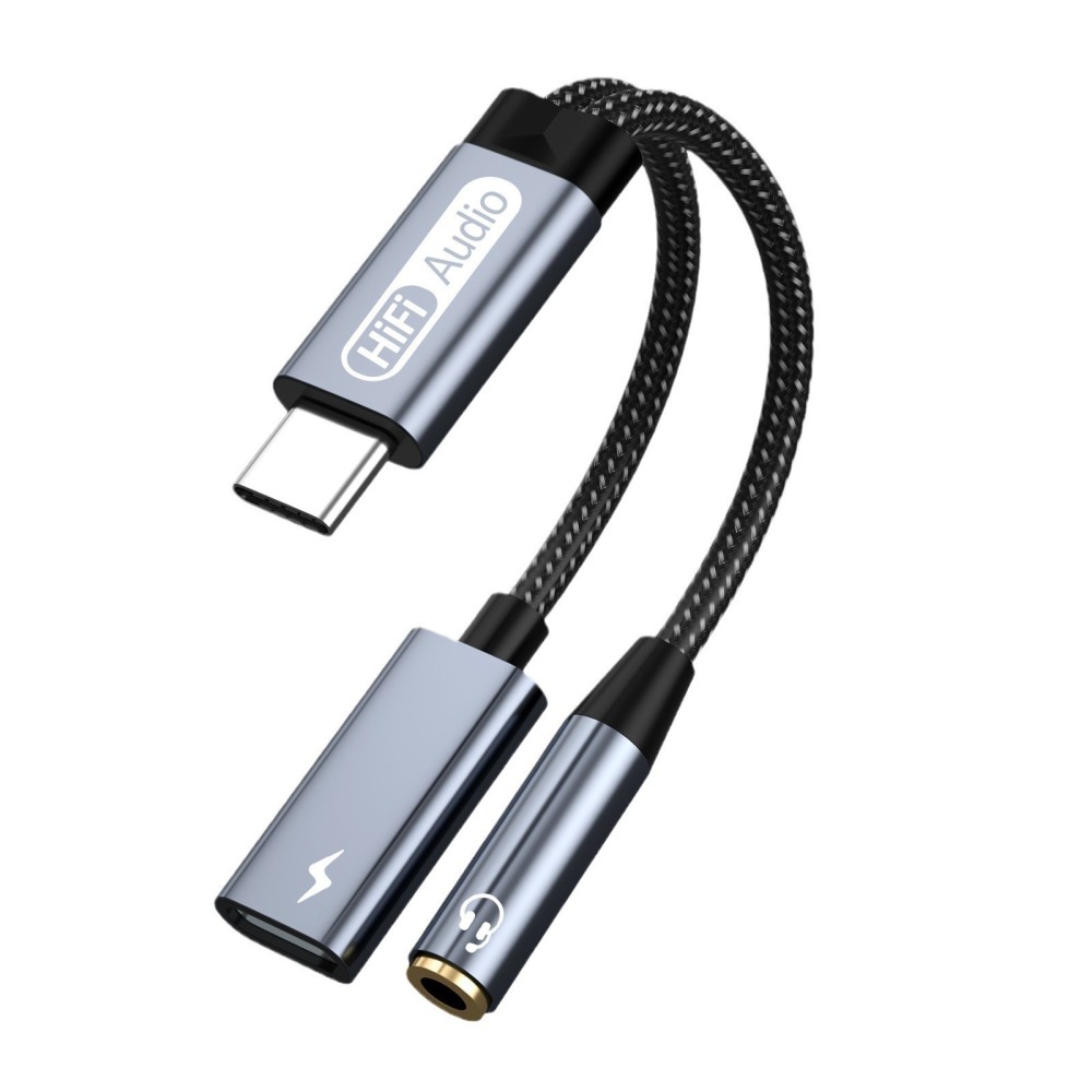 Adaptateur casque type C vers jack 3.5mm avec chargement audio adapté aux Iphone et smartphone Adaptateur casque type C vers jack 3.5mm avec chargement audio adapté aux Iphone et smartphone