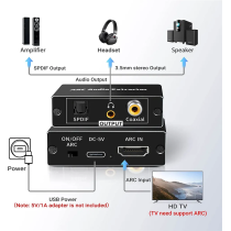 Converisseur audio HDMI ARC 192KHz HDMI ARC eARC TV vers optique coaxial