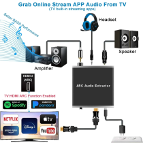 Converisseur audio HDMI ARC 192KHz HDMI ARC eARC TV vers optique coaxial