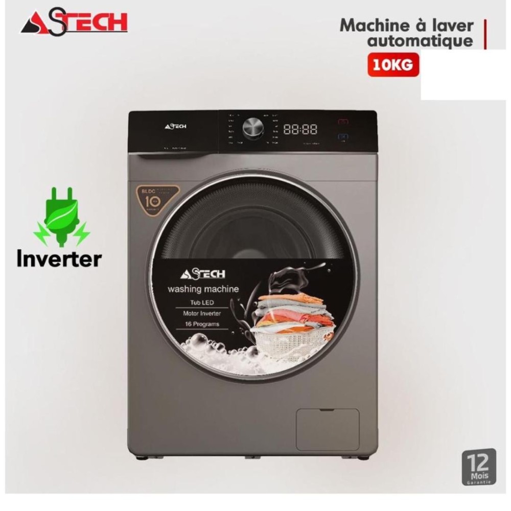 Machine a laver ASTECH MLV10FN1003LC 10kg inverter gris Machine a laver ASTECH MLV10FN1003LC 10kg inverter gris