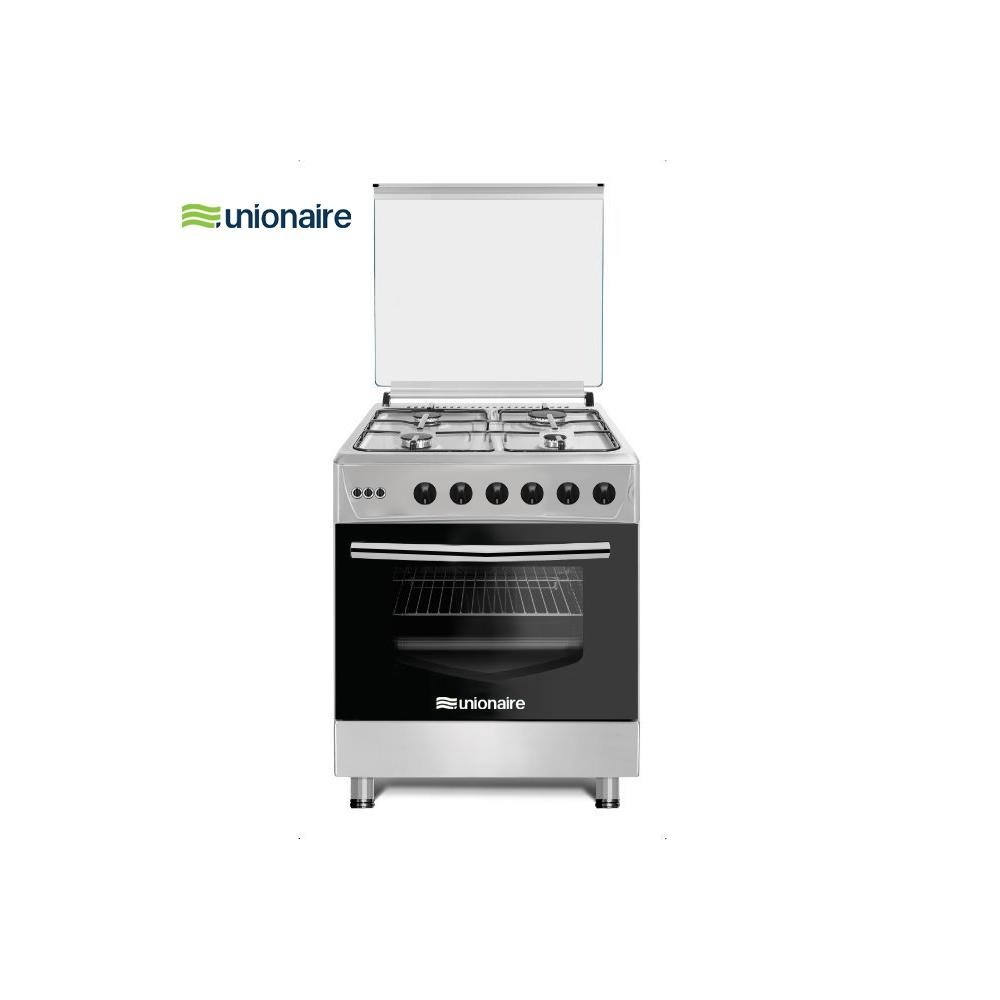 Cuisinière 4 feux UNIONAIRE 60X60 full option inox