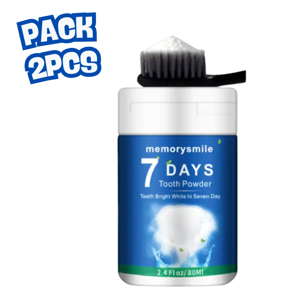 Pack de 2 Poudre de blanchiment des dents 80ML pour enlever les taches de soins bucco-dentaires Pack de 2 Poudre de blanchiment des dents 80ML pour enlever les taches de soins bucco-dentaires