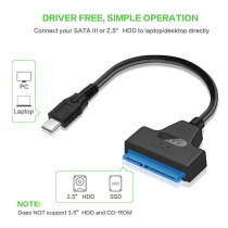 Convertisseur Type-C en SATA 2.5 pouces disque dur externe HDD SSD 22 broches usb 3.0 pour téléphone Mobile et tablette