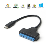 Convertisseur Type-C en SATA 2.5 pouces disque dur externe HDD SSD 22 broches usb 3.0 pour téléphone Mobile et tablette