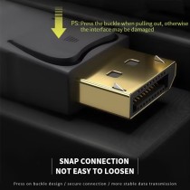 Câble Displayport 1.2 4k Hdr 60hz mâle vers mâle Dp pour vidéo Pc ordinateur portable TV