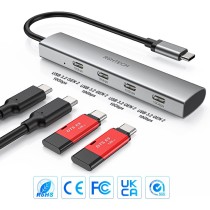Hub Usb Type C, 4 pots, Station d'accueil pour ordinateur portable, Mac et PC