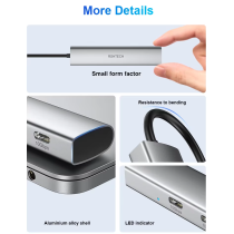 Hub USB Type C, 4 pots, Station d'accueil pour ordinateur portable, Mac et PC