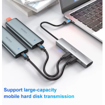 Hub USB Type C, 4 pots, Station d'accueil pour ordinateur portable, Mac et PC