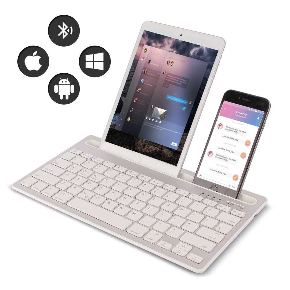 Clavier silencieux Bluetooth avec clavier à ciseaux sans fil Bluetooth pour téléphone et tablette utilisation au bureau