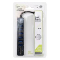 Hub USB type-c à 6 ports, avec Interface USB 2.0 carte SD TF, lecteur de fichiers