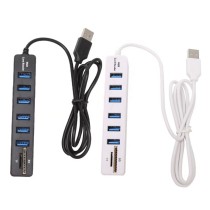Hub USB type-c à 6 ports, avec Interface USB 2.0 carte SD TF, lecteur de fichiers