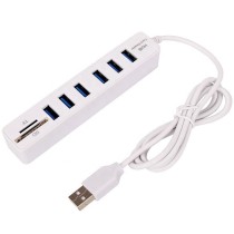 Hub USB type-c à 6 ports, avec Interface USB 2.0 carte SD TF, lecteur de fichiers